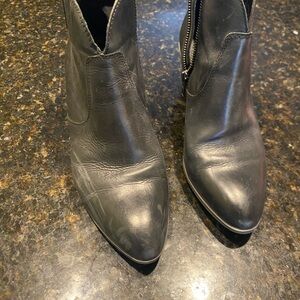 Frye Black Leather Ankle Boots